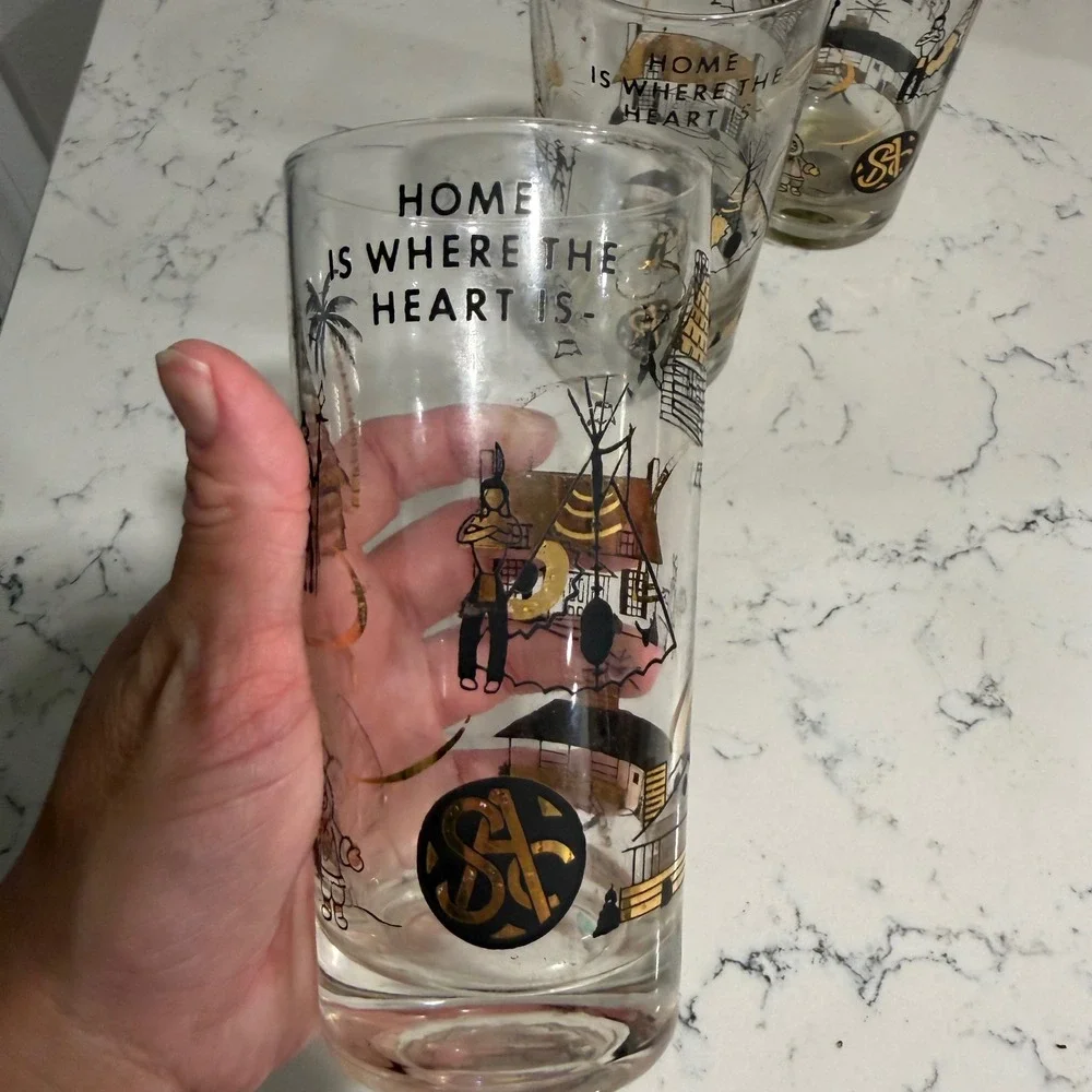 Set of 3 - Vintage - MCM Glass Tumblers